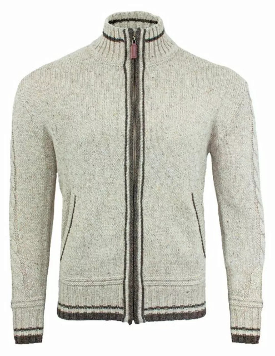 LEKRA Trachtenstrickjacke Herren Trachten Strickjacke Kunz Natur Braun günstig online kaufen