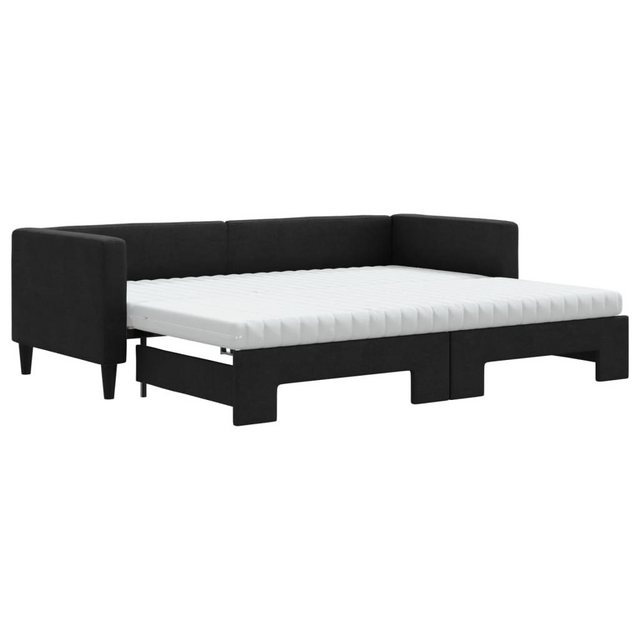 vidaXL Gästebett Gästebett Tagesbett Ausziehbar mit Matratzen Schwarz 80x20 günstig online kaufen