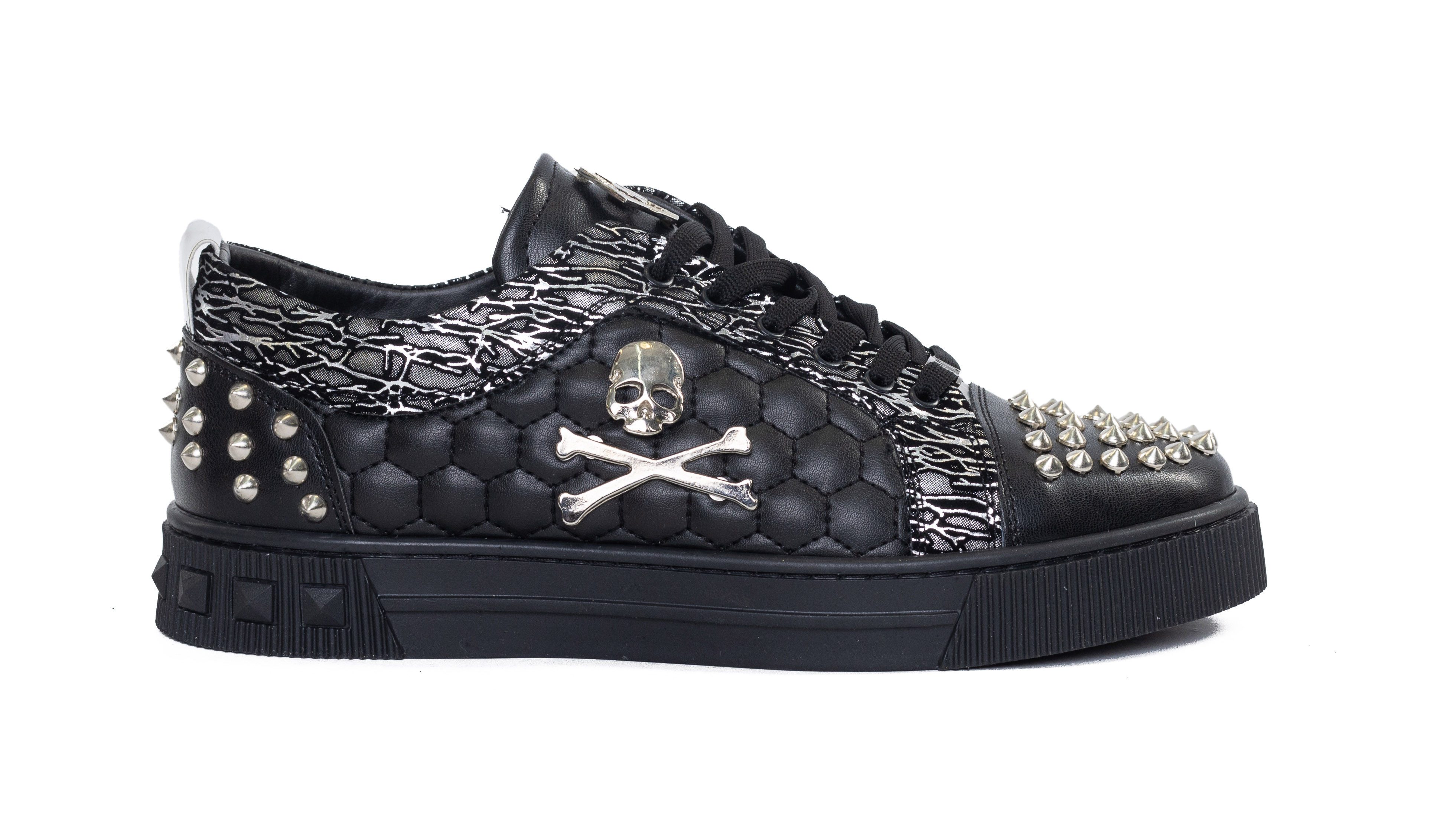 TAMBOGA Herren-Sneaker mit Totenkopf Schwarz 40 günstig online kaufen
