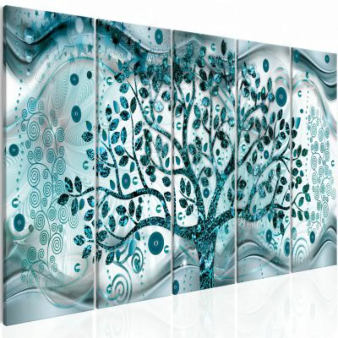 artgeist Wandbild Tree and Waves (5 Parts) Blue mehrfarbig Gr. 200 x 80 günstig online kaufen