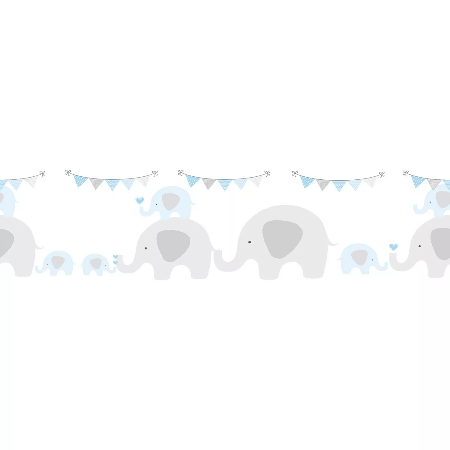 Bricoflor Baby Tapeten Bordüre mit Elefanten Kinderzimmer Tapetenbordüre  S günstig online kaufen