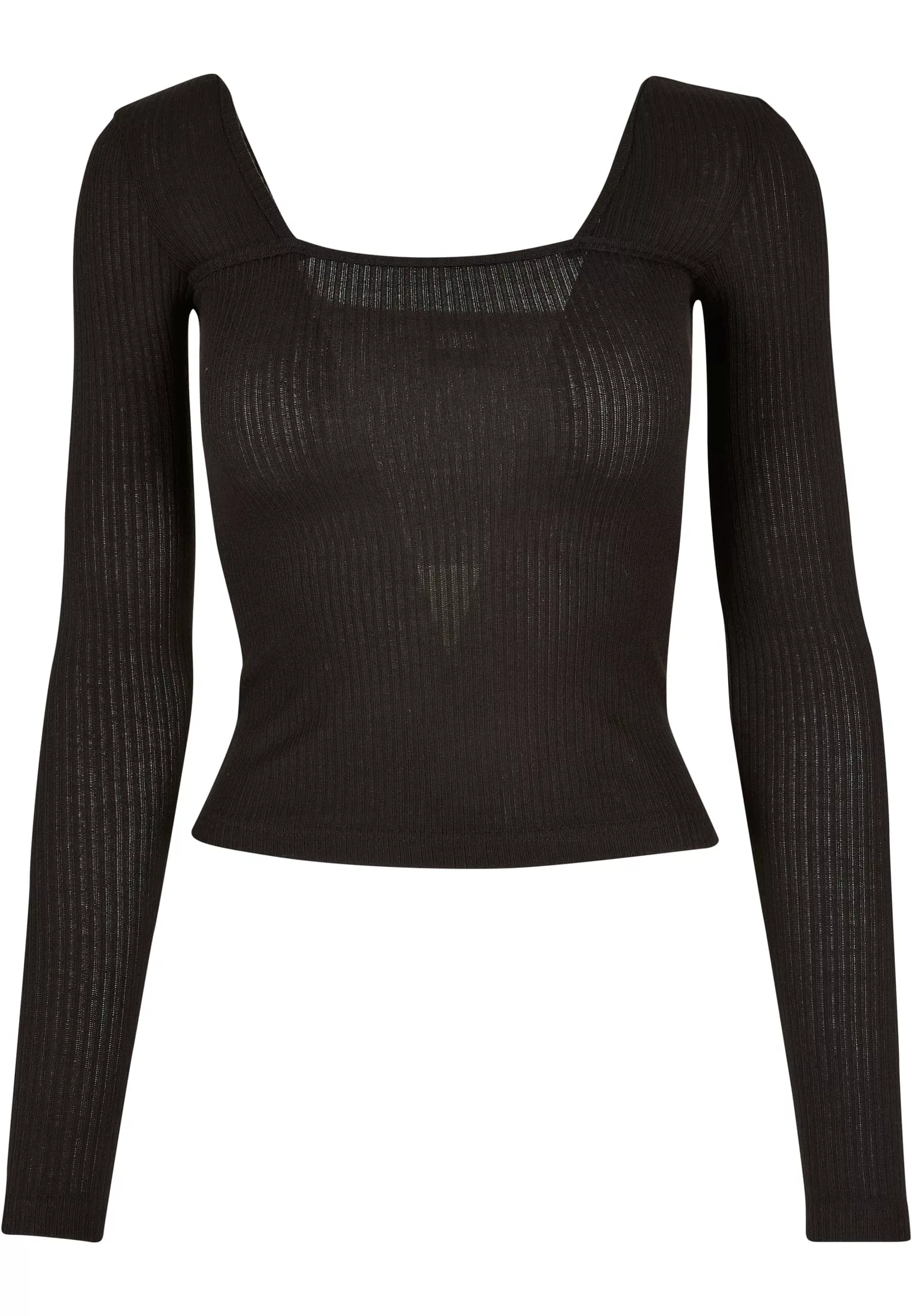 URBAN CLASSICS Longsleeve "Urban Classics Damen Ladies Rib Squared Neckline günstig online kaufen