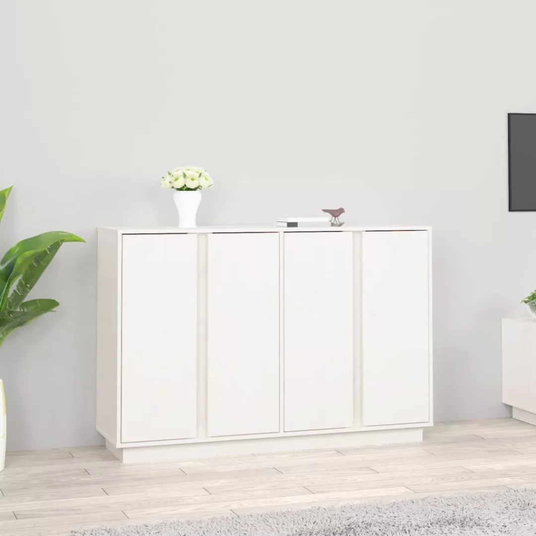 Vidaxl Sideboard Weiß 120x35x80 Cm Massivholz Kiefer günstig online kaufen