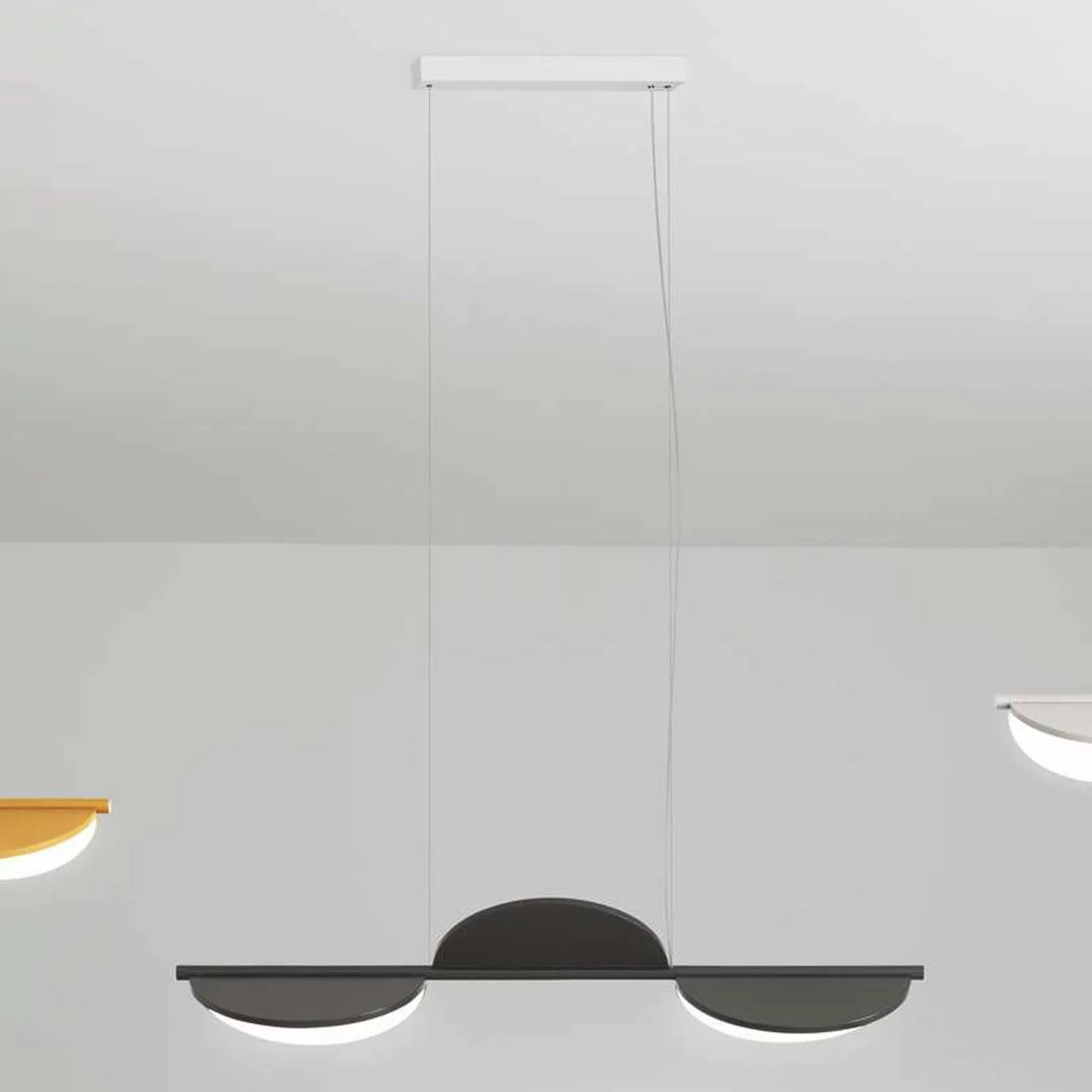 FLOS Almendra Linear LED-Hängelampe 3fl, anthrazit günstig online kaufen