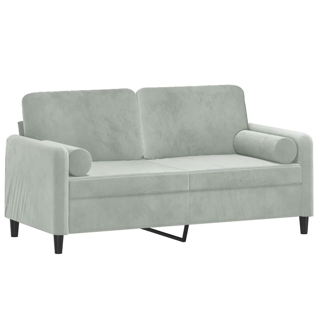 vidaXL Sofa 2-Sitzer-Sofa mit Zierkissen Hellgrau günstig online kaufen
