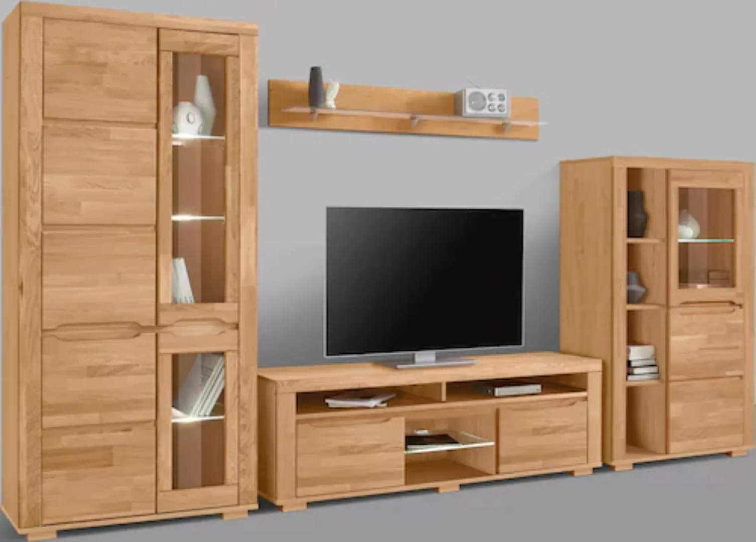 Home affaire Wohnwand "Denis", (Set, 4 St.), teilmassives Holz günstig online kaufen