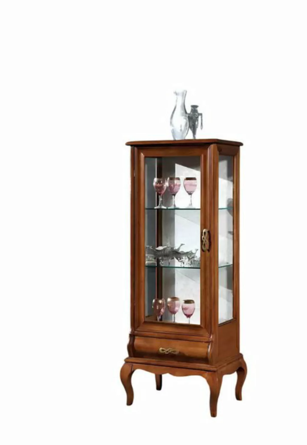 Xlmoebel Vitrine Klassischer Holzmöbel-Glasvitrinenschrank für das Wohnzimm günstig online kaufen