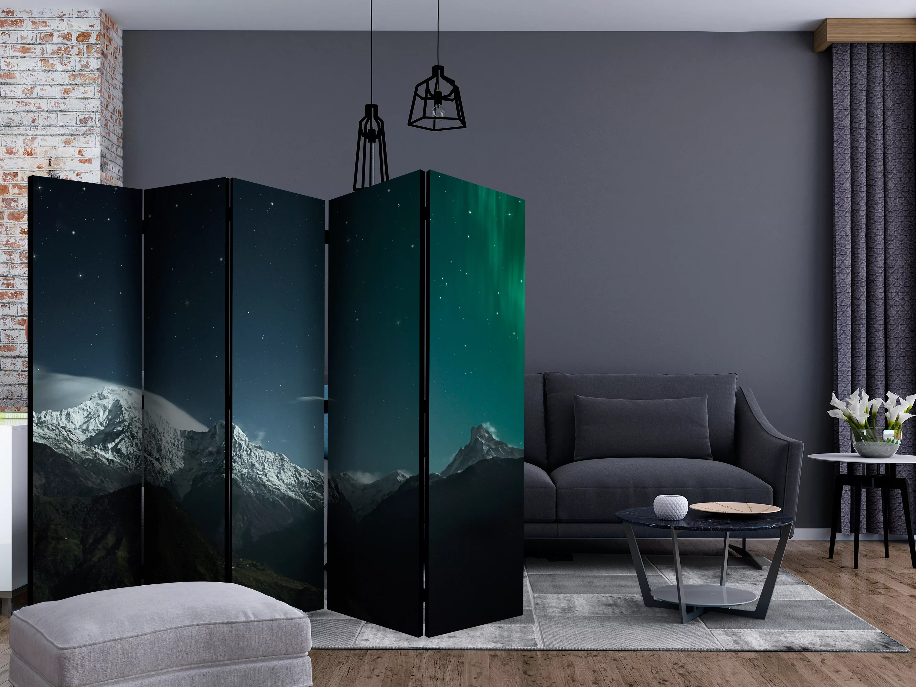 5-teiliges Paravent - Northern Lights Ii [room Dividers] günstig online kaufen