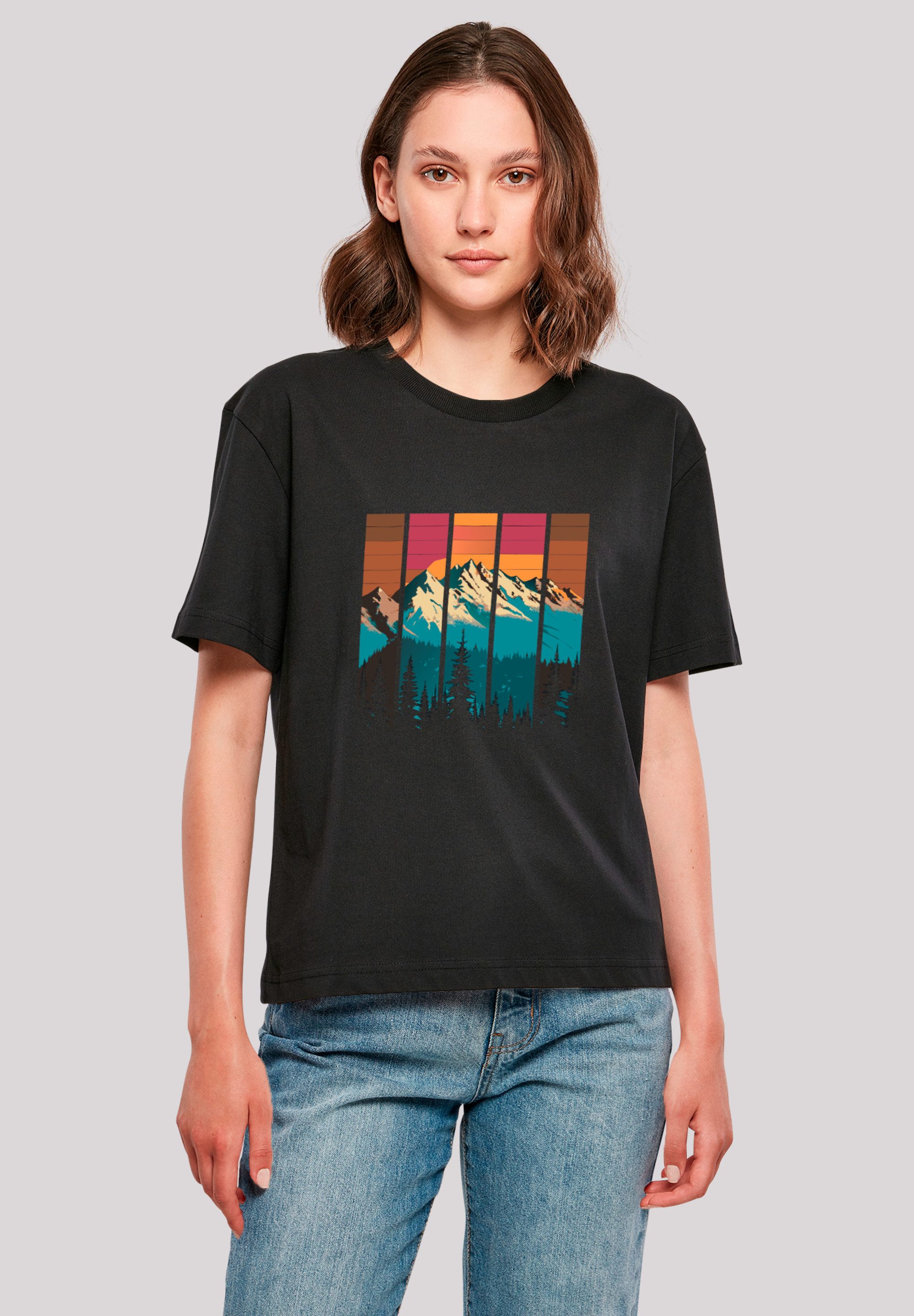 F4NT4STIC T-Shirt Berg Sonnenuntergang Retro Premium günstig online kaufen