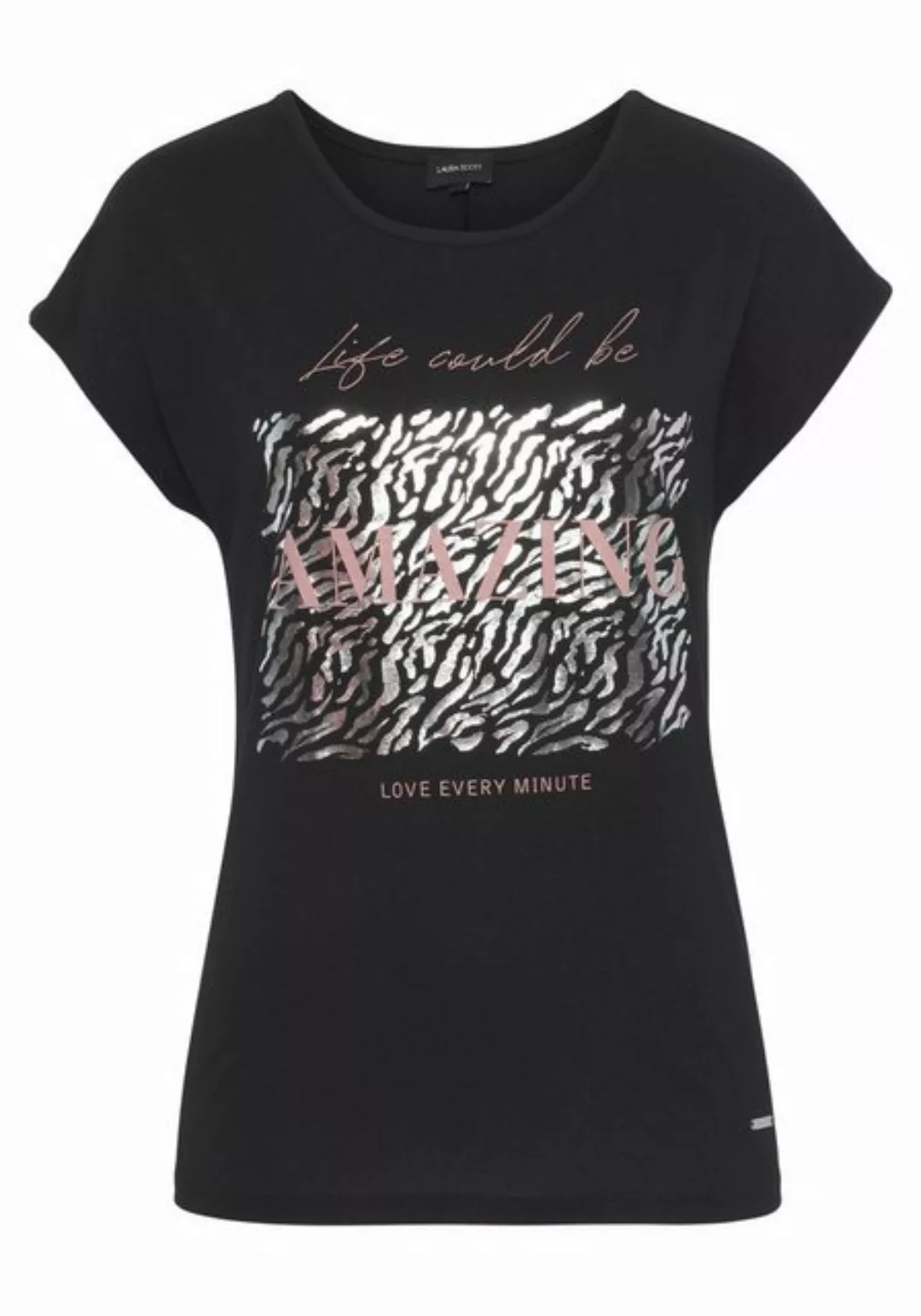 Laura Scott T-Shirt mit modischem Folienprint günstig online kaufen