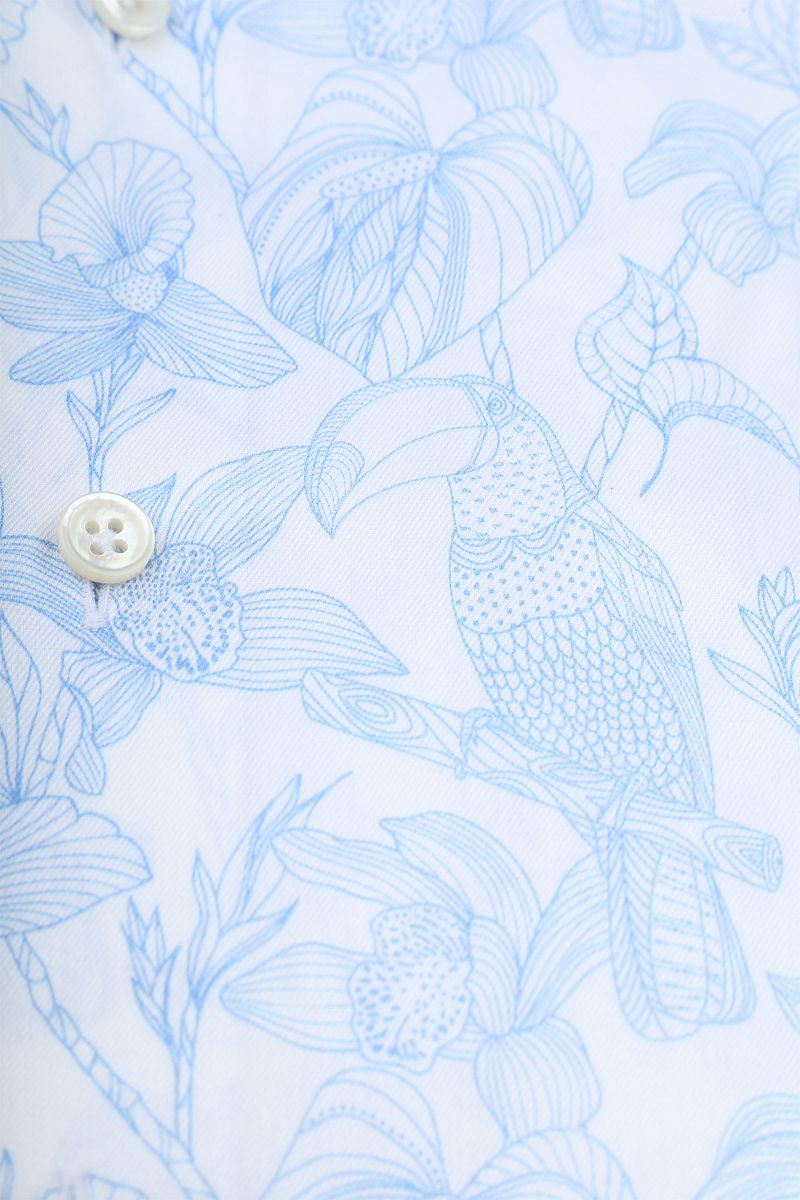 OLYMP Signature Twill Hemd Druck Hellblau - Größe 43 günstig online kaufen