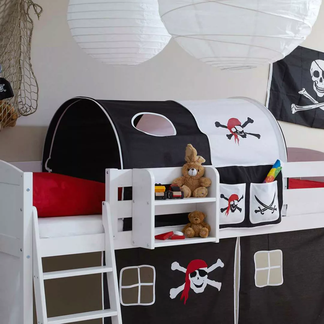Piratenbett aus Kiefer Massivholz Piraten Design günstig online kaufen