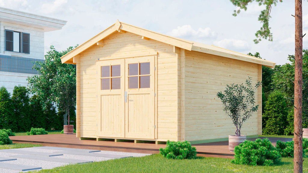 Weka Holz-Gartenhaus Satteldach Unbehandelt 410 cm günstig online kaufen