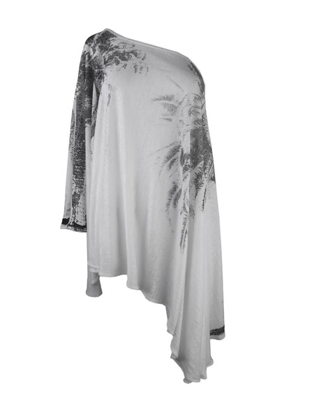 Poncho Top Rosa Palmen Print günstig online kaufen