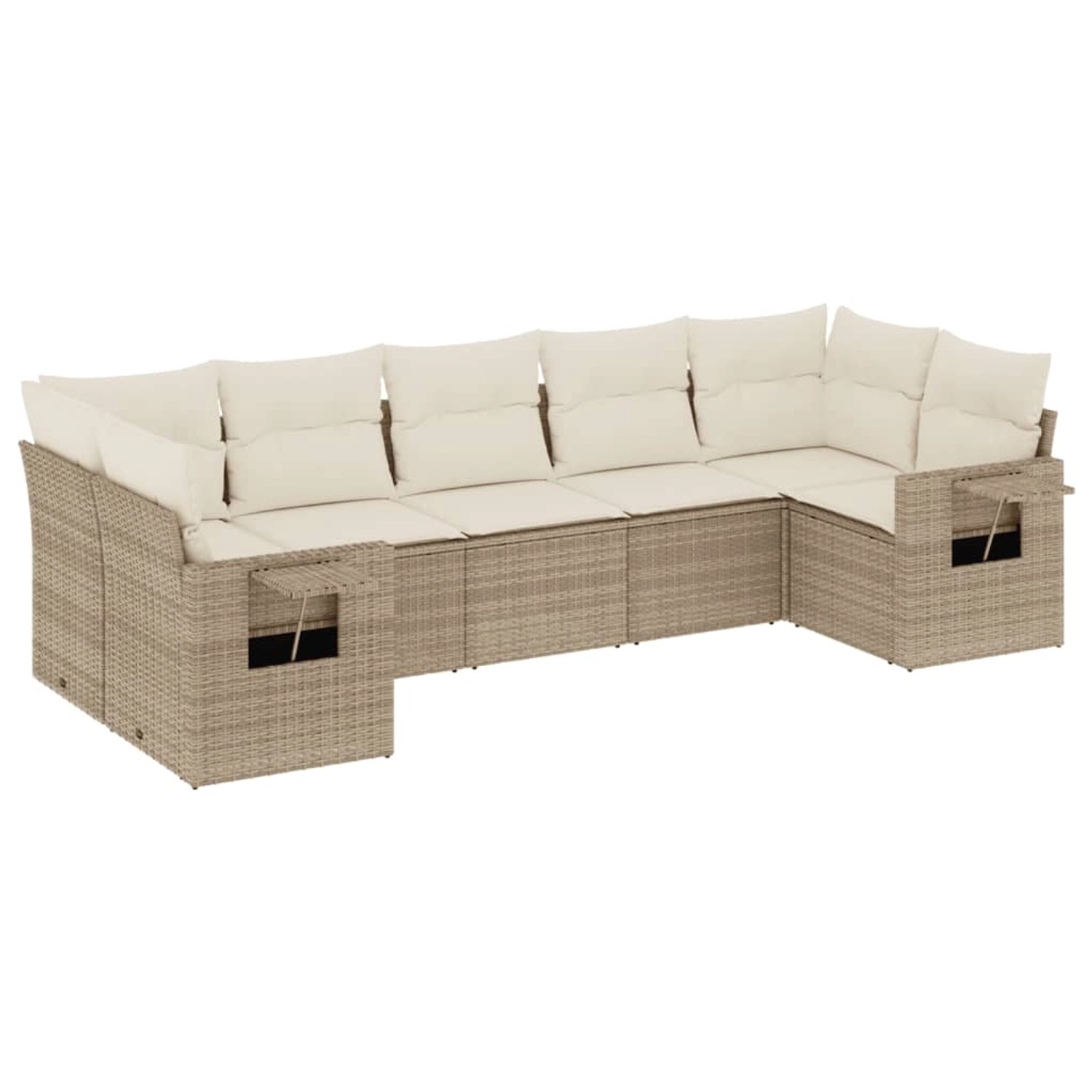 vidaXL 7-tlg Garten-Sofagarnitur mit Kissen Beige Poly Rattan Modell 284 günstig online kaufen