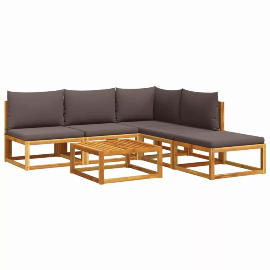 vidaXL Loungesofa 6-tlg. Garten-Sofagarnitur mit Kissen Massivholz, 1 Teile günstig online kaufen