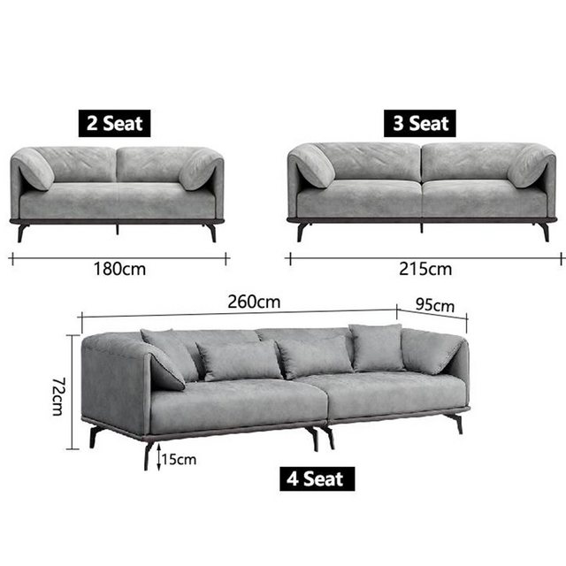 JVmoebel Sofa Moderne Sofagarnitur 4+3+2 Ledersofa Couch Wohnlandschaft Set günstig online kaufen