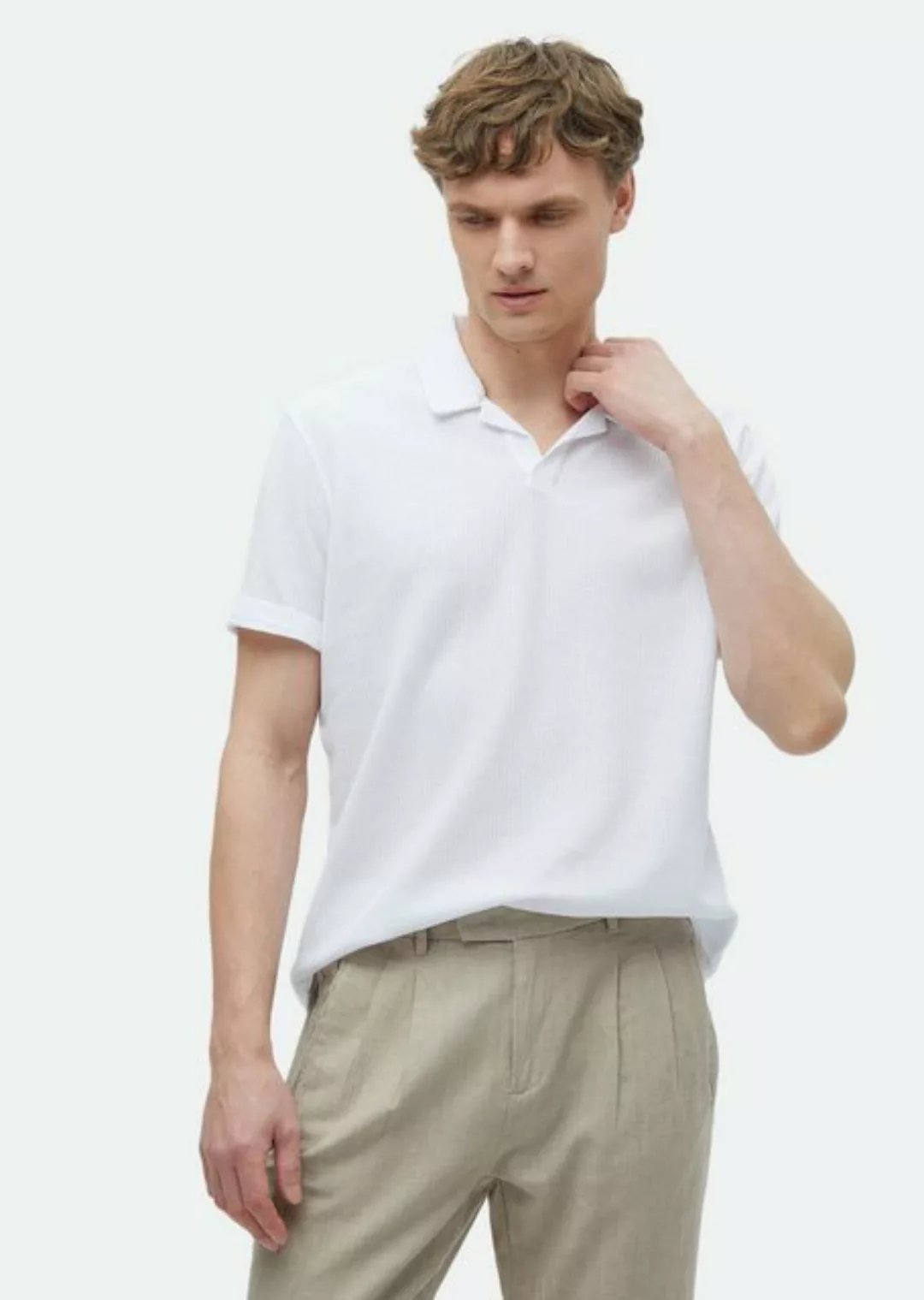 RAMSEY Poloshirt Jacquard-T-Shirt mit Polokragen aus 100 % Baumwolle günstig online kaufen