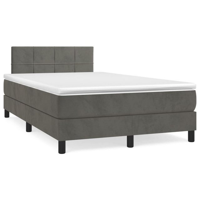 furnicato Bett Boxspringbett mit Matratze Dunkelgrau 120x200 cm Samt (1-tlg günstig online kaufen