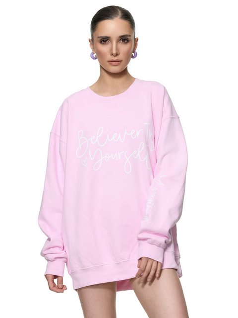 Worldclassca Sweatshirt Worldclassca Oversized Sweatshirt BELIVE Print Lang günstig online kaufen