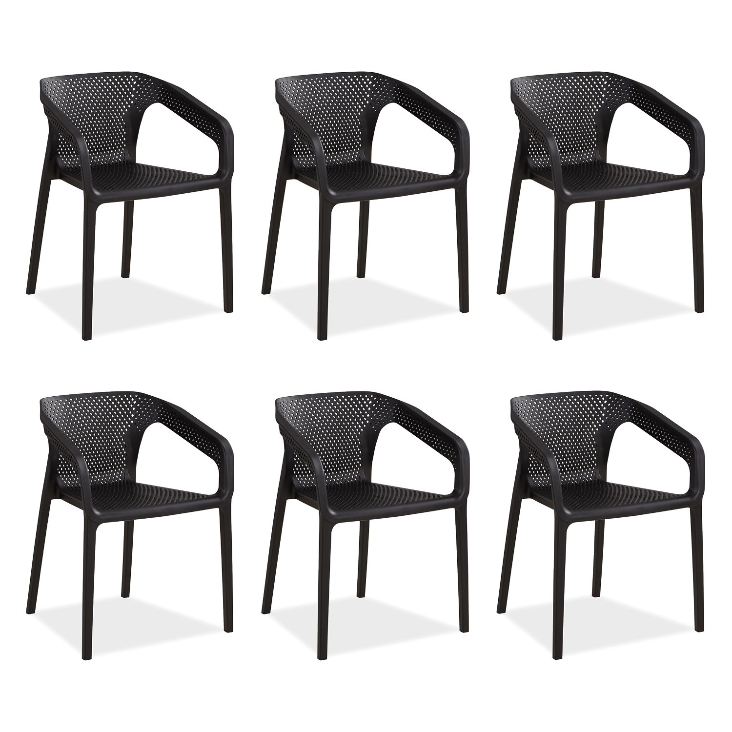 Homestyle4u Gartenstuhl 6er Set in Schwarz 2684 günstig online kaufen