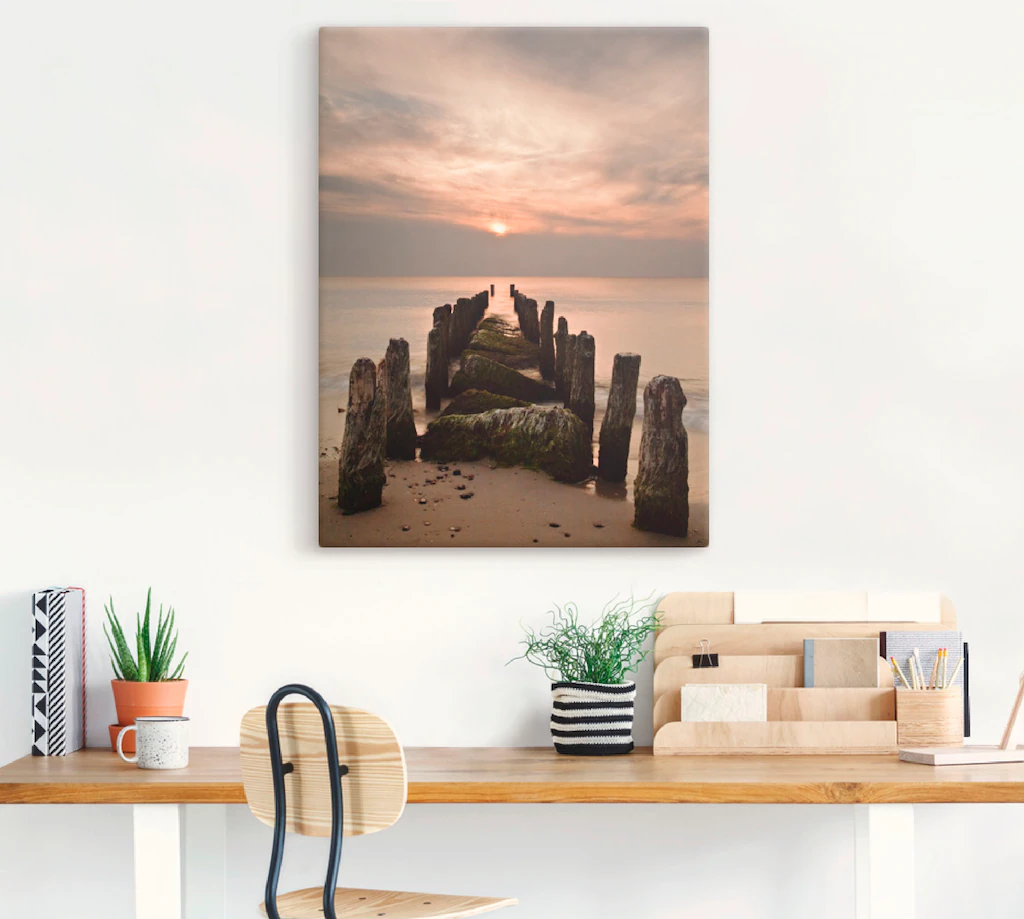 Artland Leinwandbild "Sonnenuntergang an der Ostsee", Sonnenaufgang & -unte günstig online kaufen