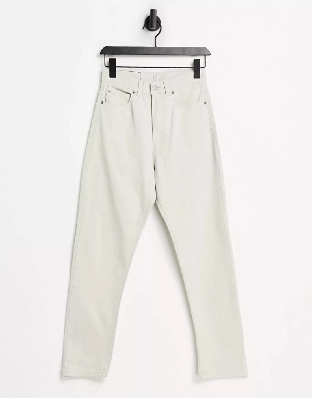 Dr Denim – Shift Workers – Mom-Jeans mit hohem Bund in Stein-Weiß günstig online kaufen