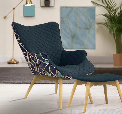 INOSIGN Sessel "Duke Print", Karoprägung im Sitzbereich und Dekostoff auf d günstig online kaufen