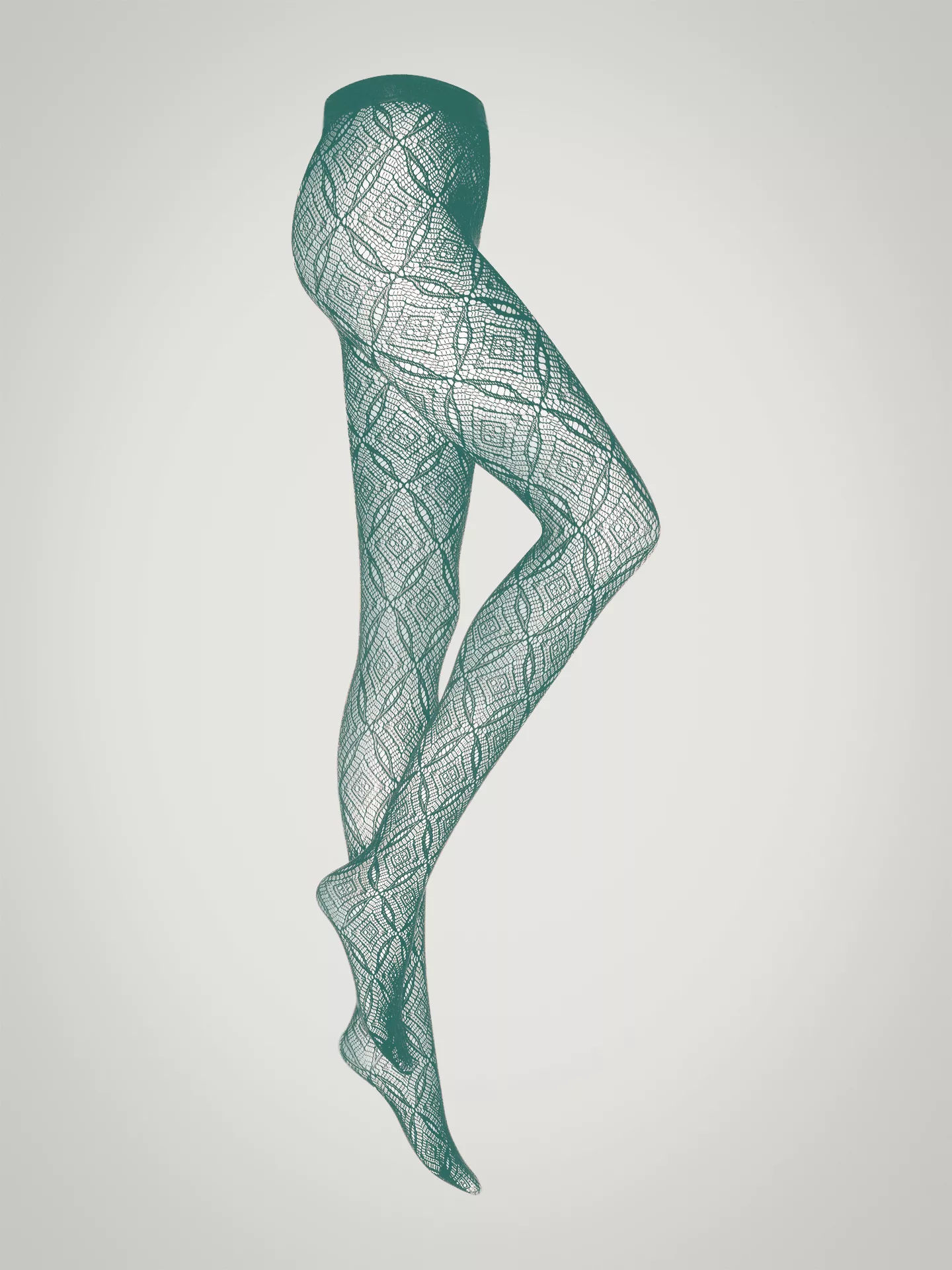 Wolford - Ajouré Net Tights, Frau, dark jade, Größe: M günstig online kaufen