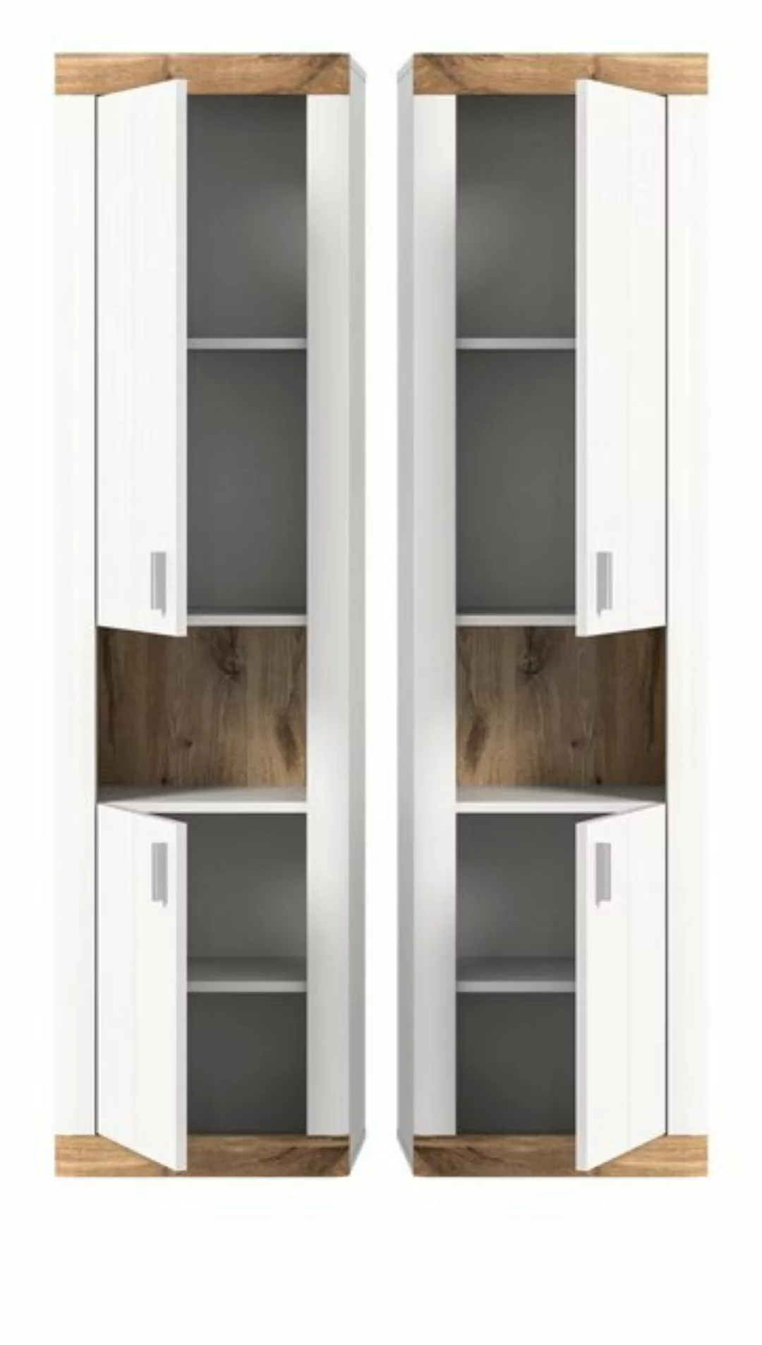 xonox.home Hochschrank Laredo (Bad Hängeschrank in weiß mit Eiche, 45 x 172 günstig online kaufen