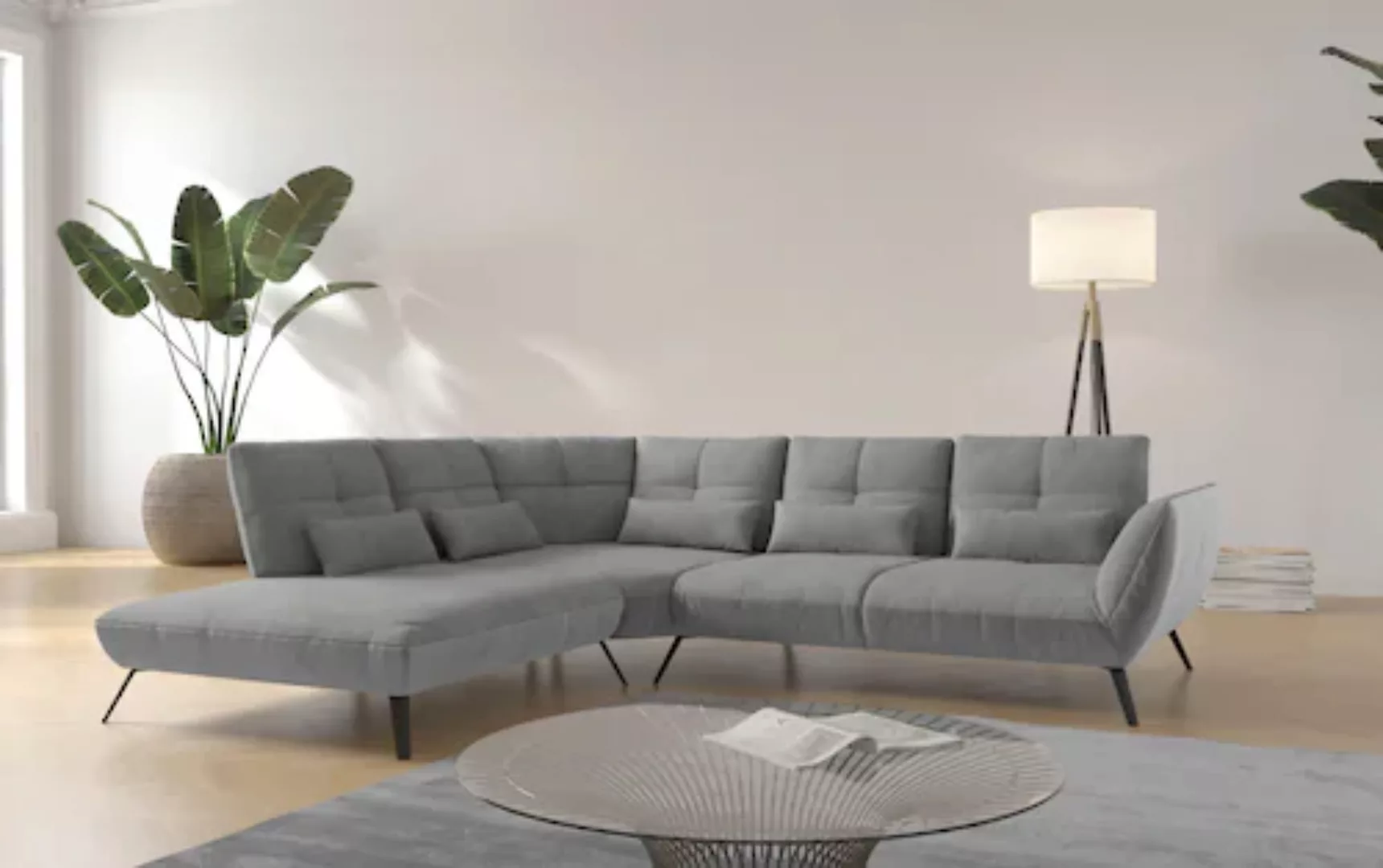 Places of Style Ecksofa »Mikado L-Form«, inkl. Sitztiefenverstellung und Ar günstig online kaufen