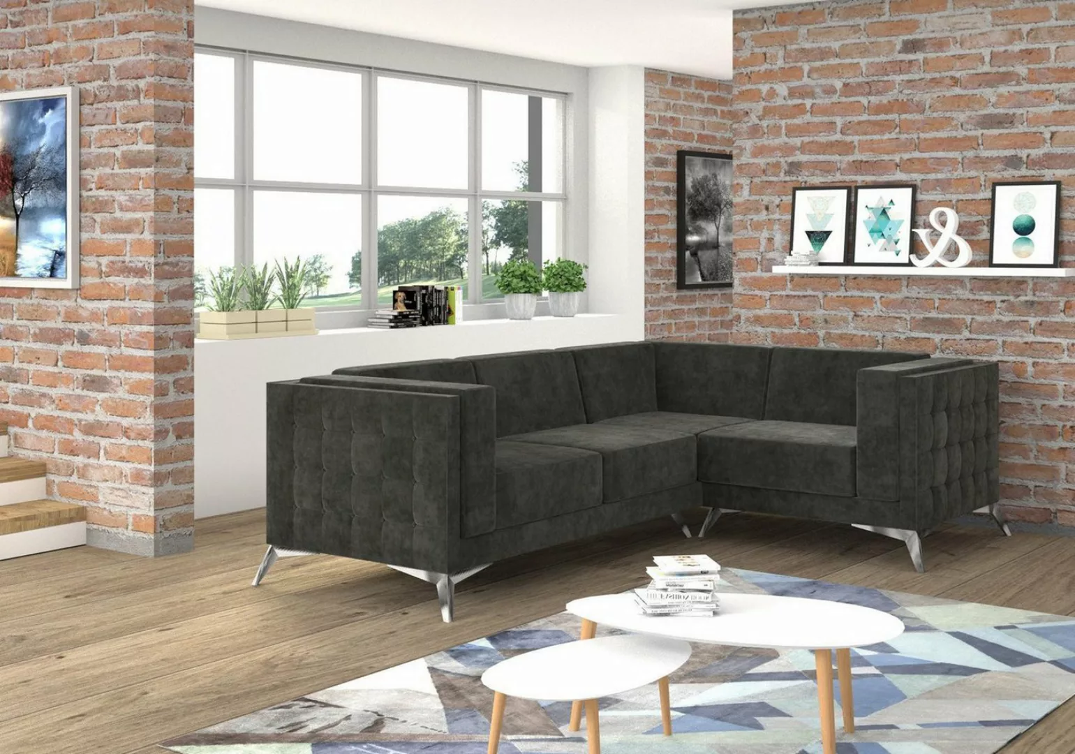 Xlmoebel Ecksofa Neues Ecksofa in L-Form mit Stoffdesign und Polsterung von günstig online kaufen