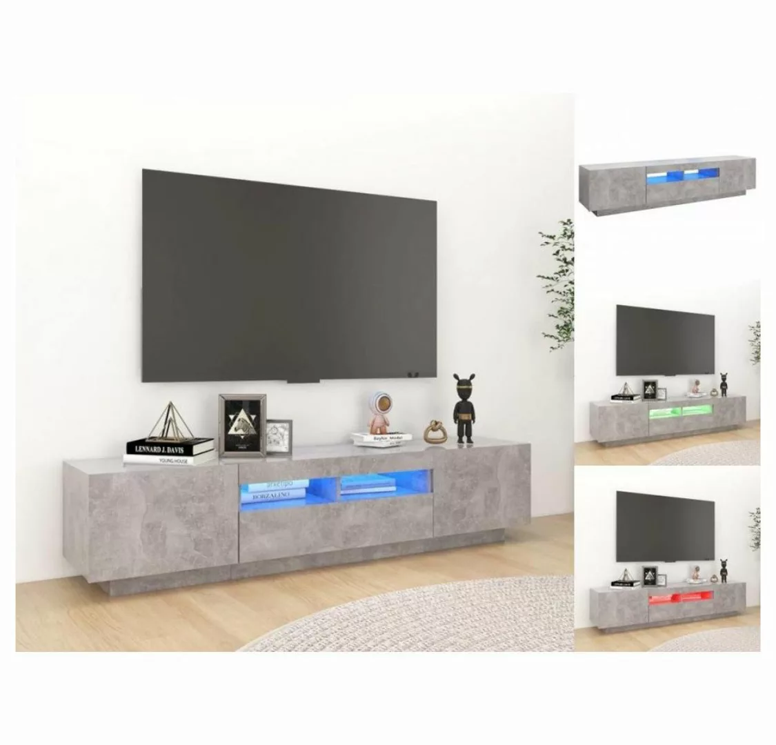 vidaXL TV-Schrank TV-Schrank mit LED-Leuchten Betongrau 180x35x40 cm Lowboa günstig online kaufen