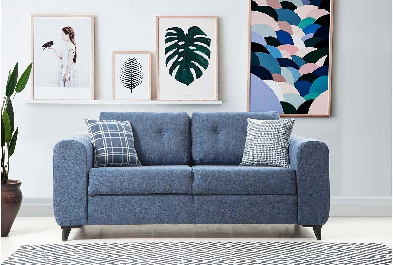 Xlmoebel 2-Sitzer Neues Luxus-Stoffsofa in Hellblau für das Wohnzimmer - De günstig online kaufen