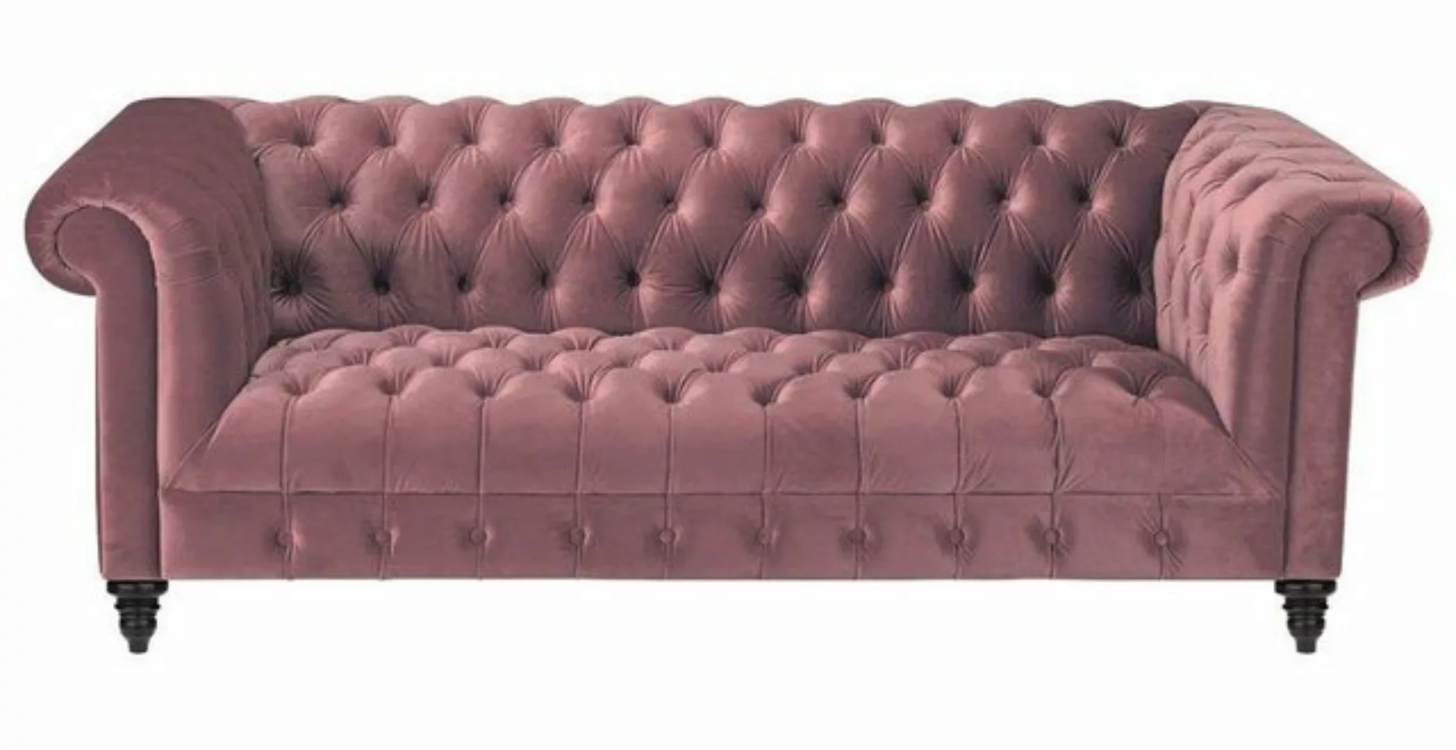 Xlmoebel Chesterfield-Sofa Chesterfield Couch Dreisitzer Fuchsia Samt Luxus günstig online kaufen