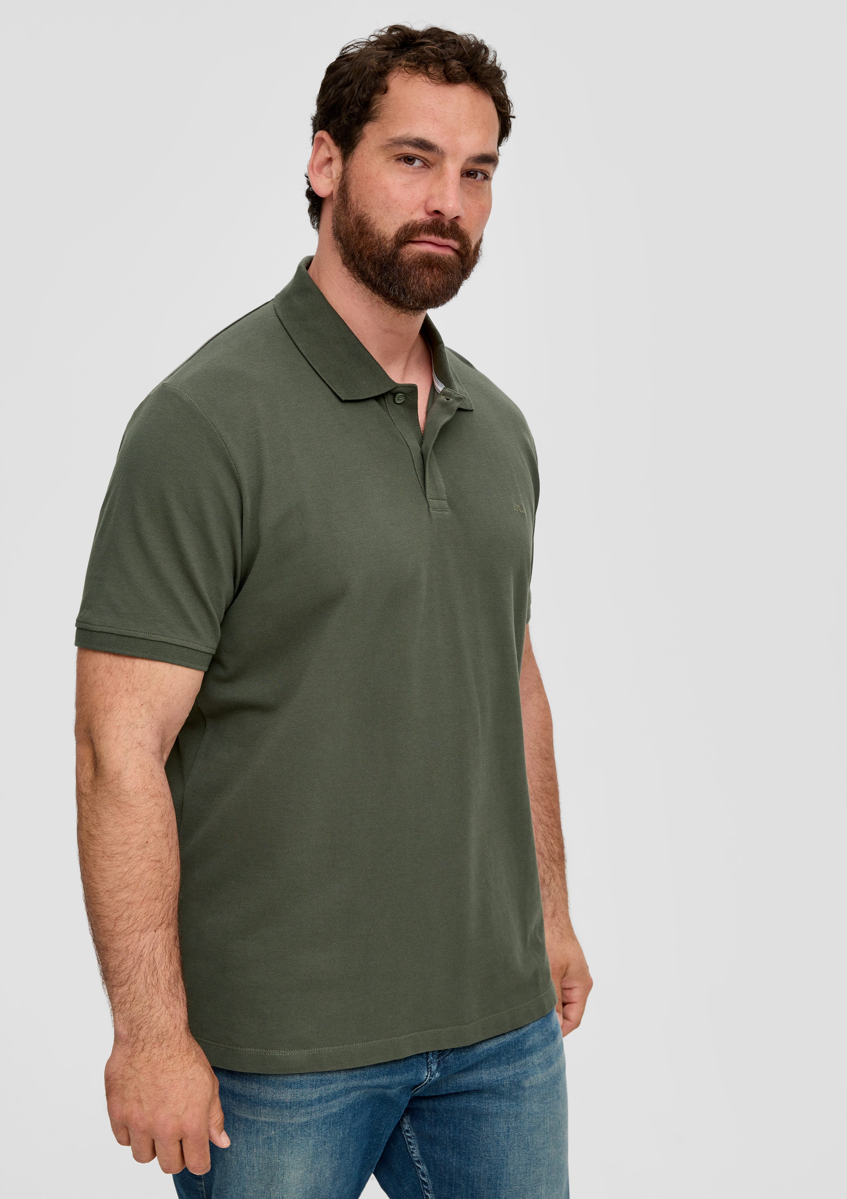 s.Oliver Kurzarmshirt Poloshirt aus Baumwollpiqué Stickerei günstig online kaufen