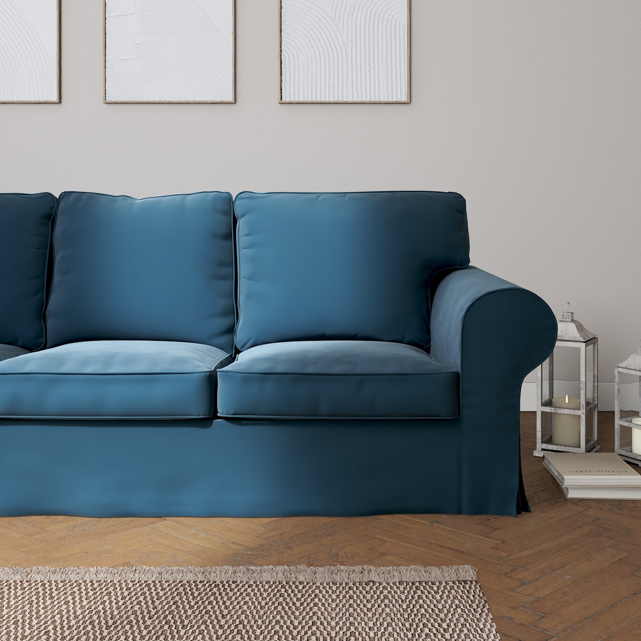 Bezug für Ektorp 3-Sitzer Schlafsofa, neues Modell (2013), blau, 40cm x 30c günstig online kaufen