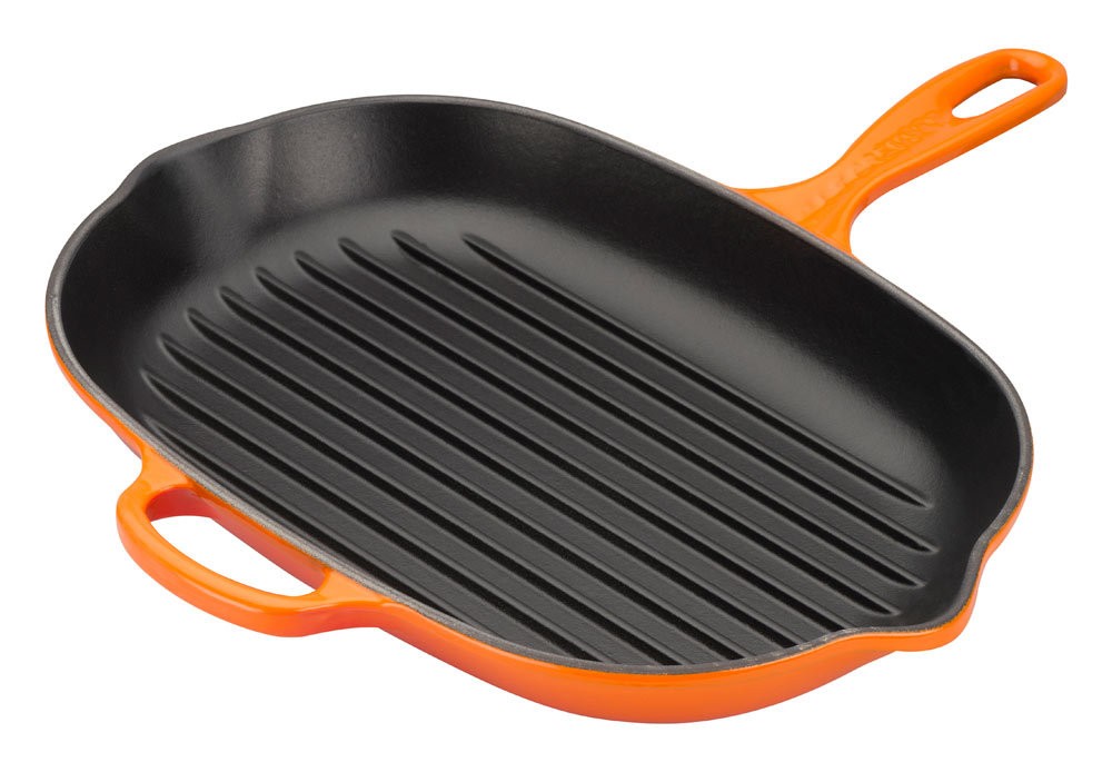 Le Creuset Grillpfanne Oval Signature Gusseisen Ofenrot 32cm günstig online kaufen