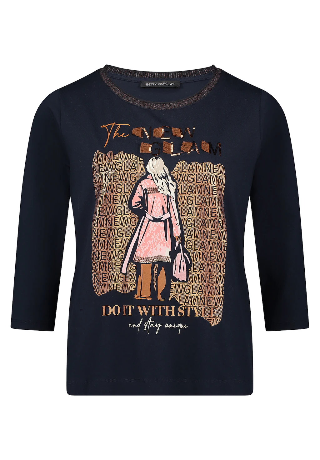 Betty Barclay 3/4-Arm-Shirt "Betty Barclay Damen Basic Shirt mit Rippbündch günstig online kaufen
