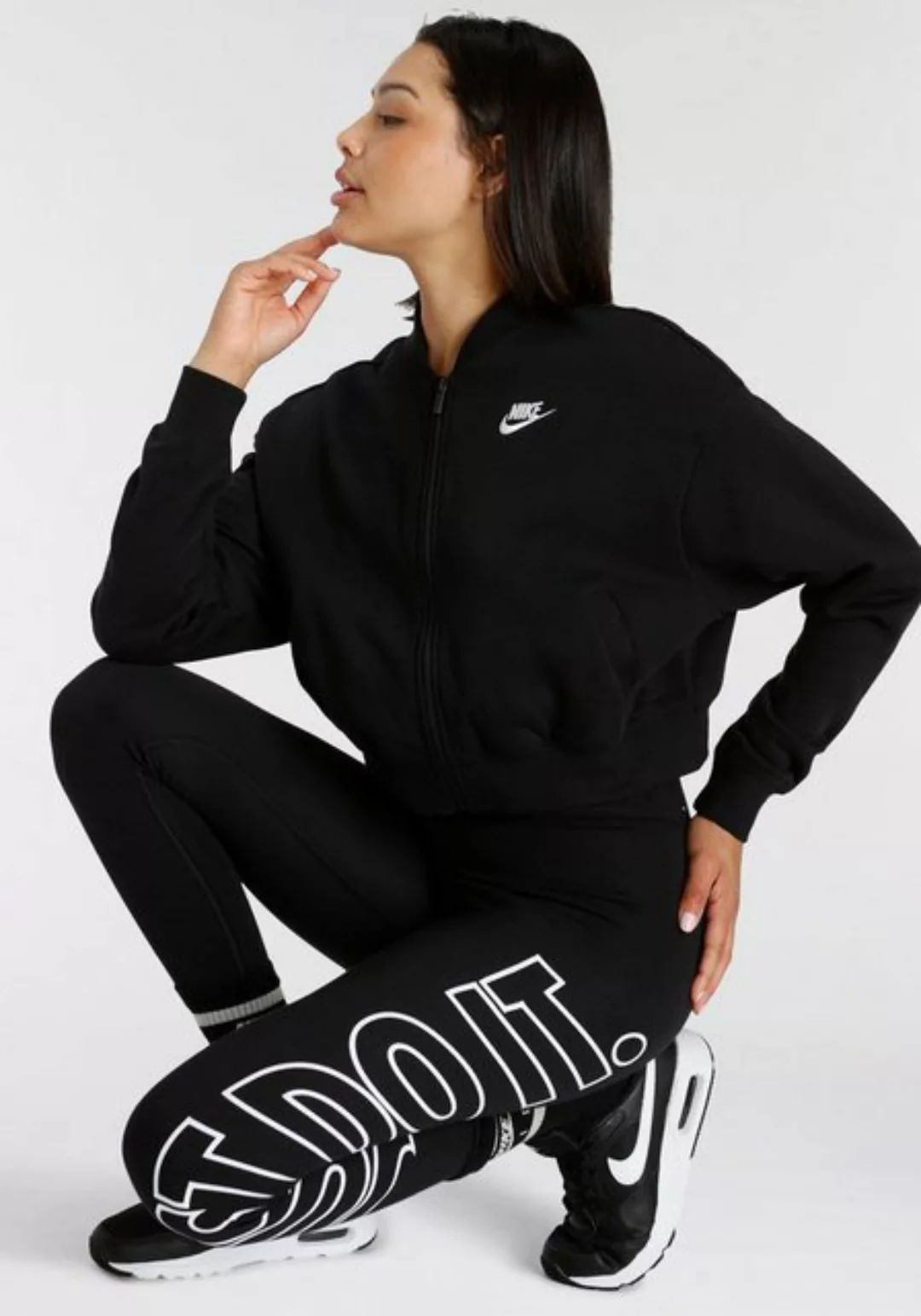 Nike Sportswear Sweatjacke CLUB FLEECE WOMEN'S OVERSIZED CROPPED FULL-ZIP J günstig online kaufen