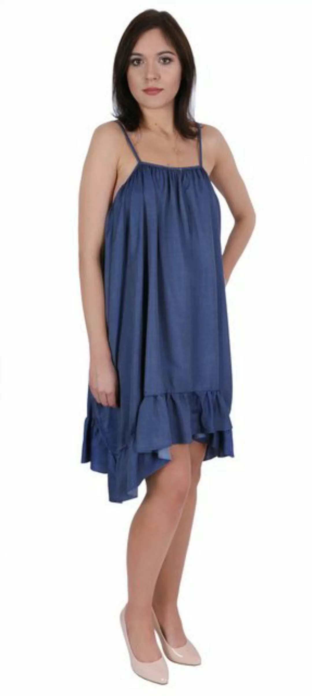 Sarcia.eu Sommerkleid Blaues Sommerkleid mit Rüsche JOHN ZACK S günstig online kaufen