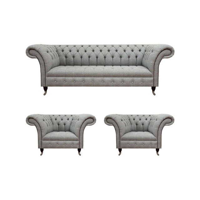 JVmoebel Chesterfield-Sofa Modern Sofa Set Chesterfield Polster Stoff Wohnz günstig online kaufen