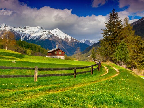 Papermoon Fototapete »Schweizer Alpenlandschaft« günstig online kaufen