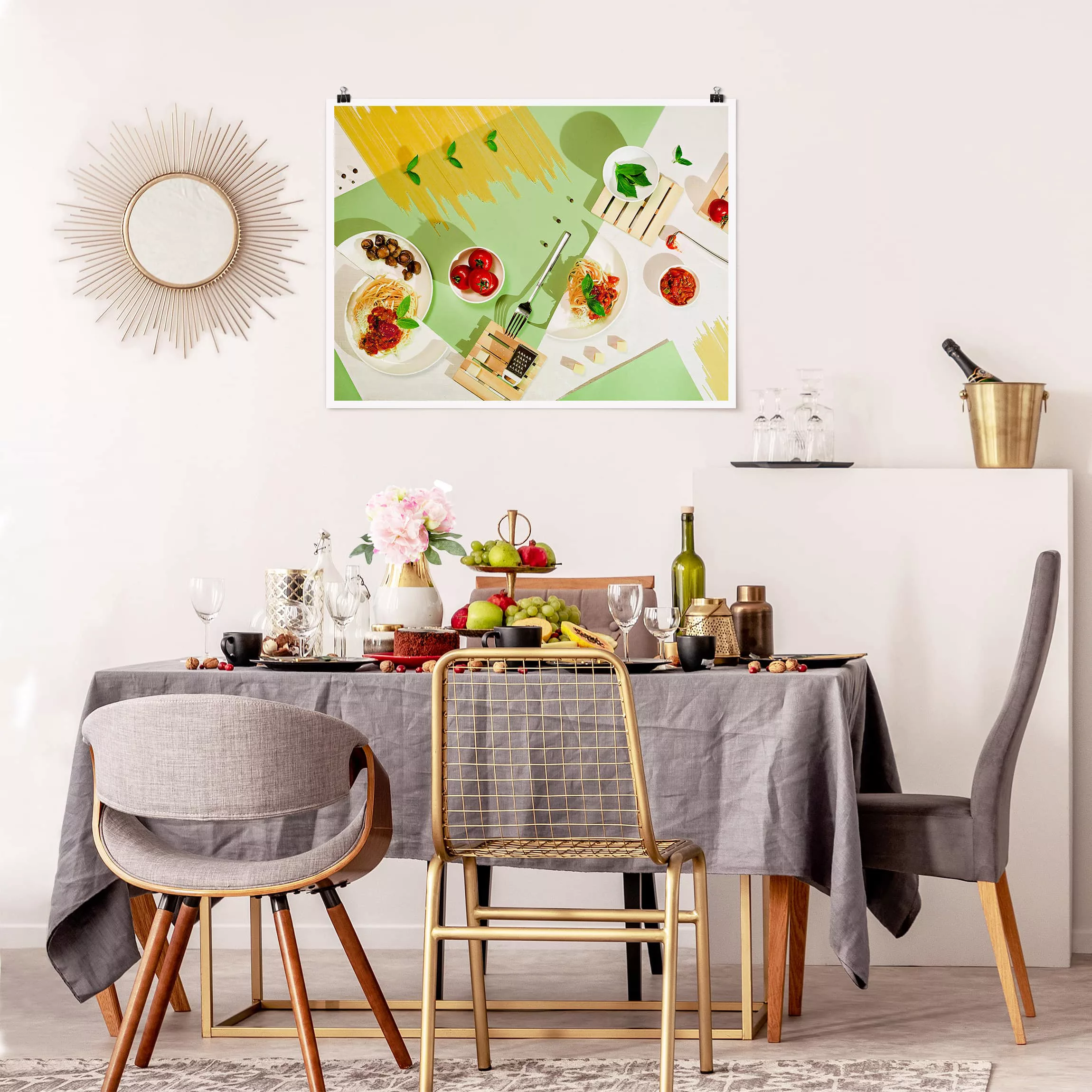 Poster Küche - Querformat Geometrie in der Küche günstig online kaufen