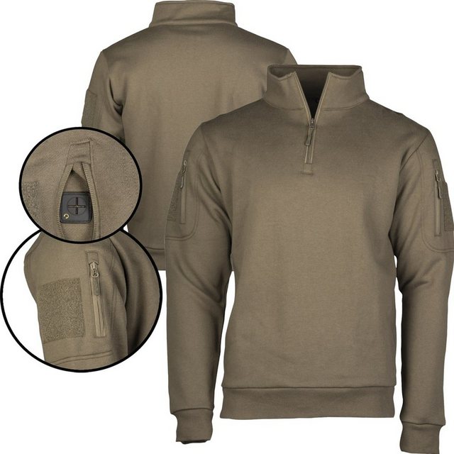 Mil-Tec Strickpullover Militär Tactical Sweatshirt mit Zipper günstig online kaufen