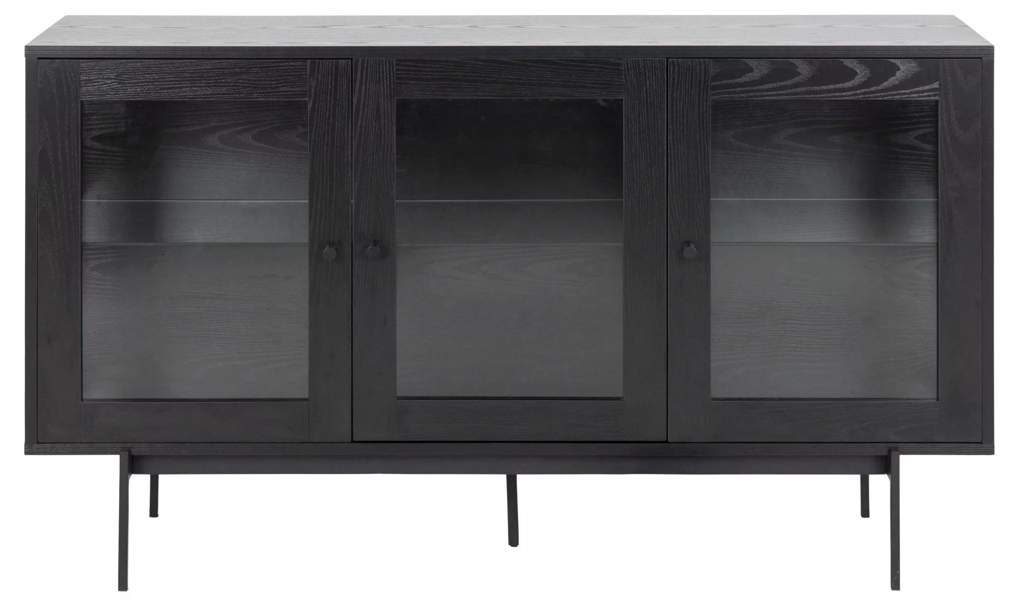 ACTONA GROUP Sideboard "Angus", Eschenoptik, Metallsockel, 3 Glastüren, 2 E günstig online kaufen