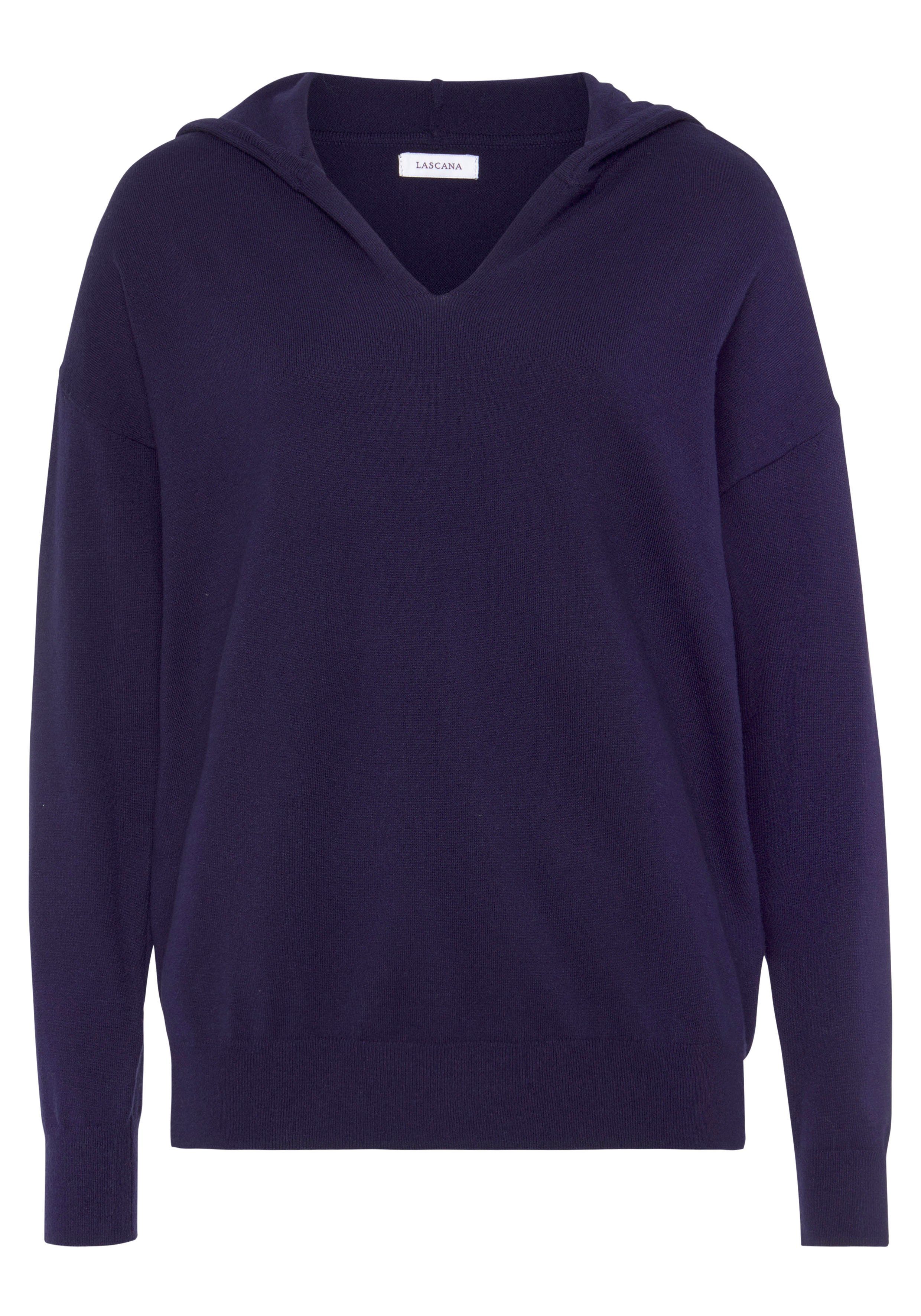 LASCANA Strickpullover, Kapuzensweatshirt aus weicher Viskosemischung, Loun günstig online kaufen
