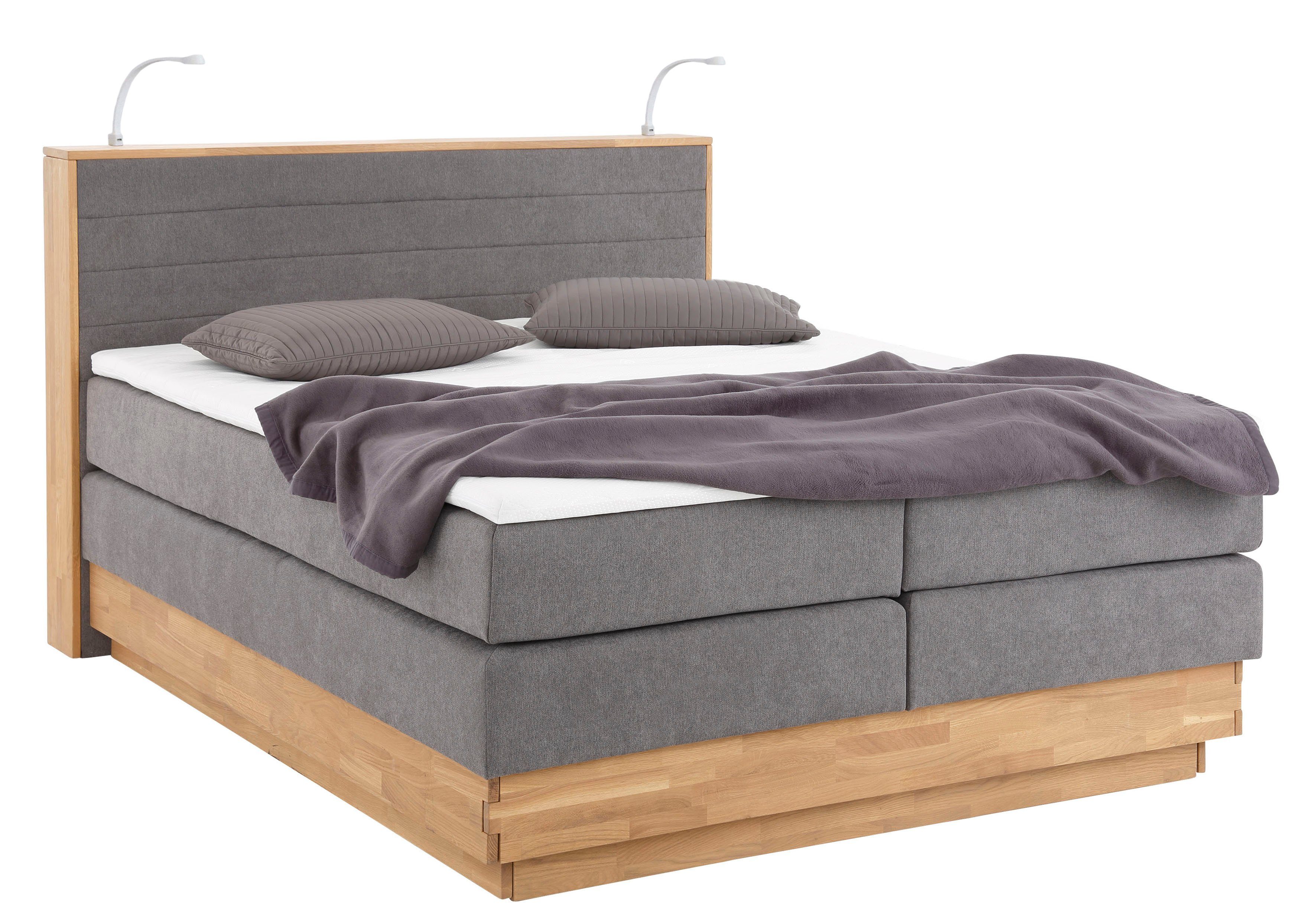 Home affaire Boxspringbett "Cavan", Eiche, inkl. Bettkasten & Topper, versc günstig online kaufen