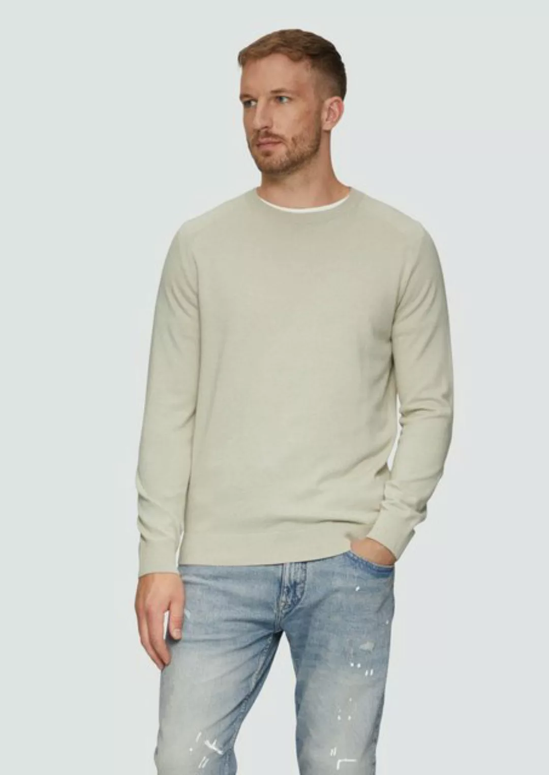 s.Oliver Strickpullover mit Rundhals und in melierter Optik günstig online kaufen