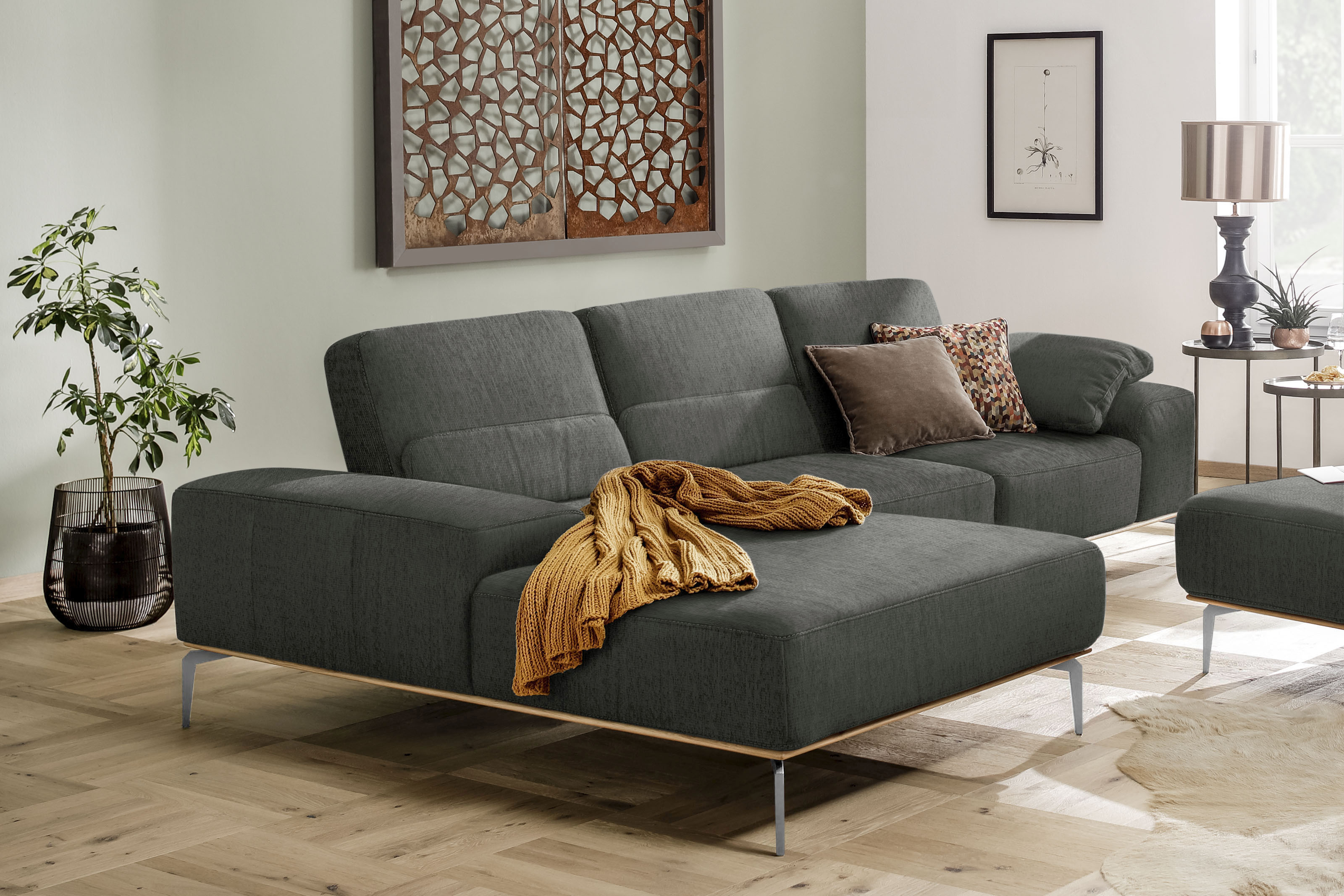 W.SCHILLIG Ecksofa "run, Designsofa, bequem, L-Form", mit elegantem Holzsoc günstig online kaufen